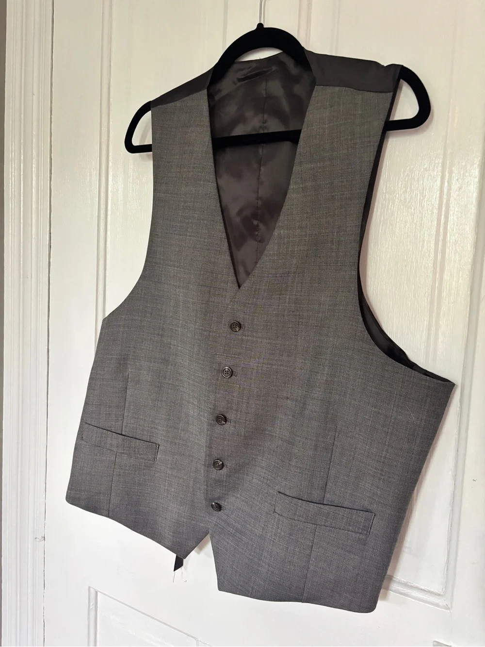 Men's Gray Tailored Dress Vest - Classic Formal Waistcoat